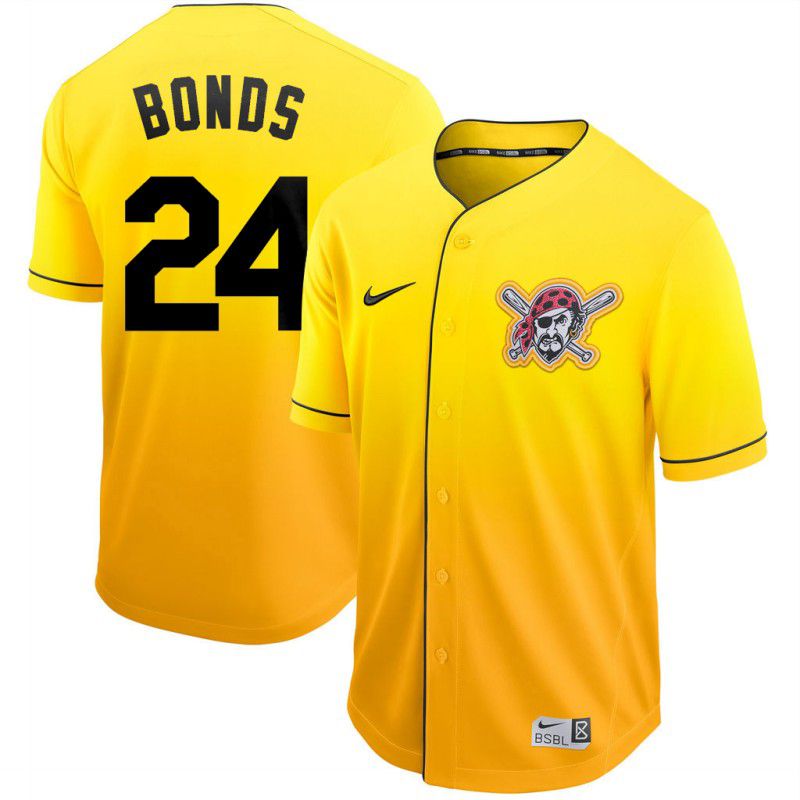 Men Pittsburgh Pirates 24 Bonds Yellow Nike Fade MLB Jersey